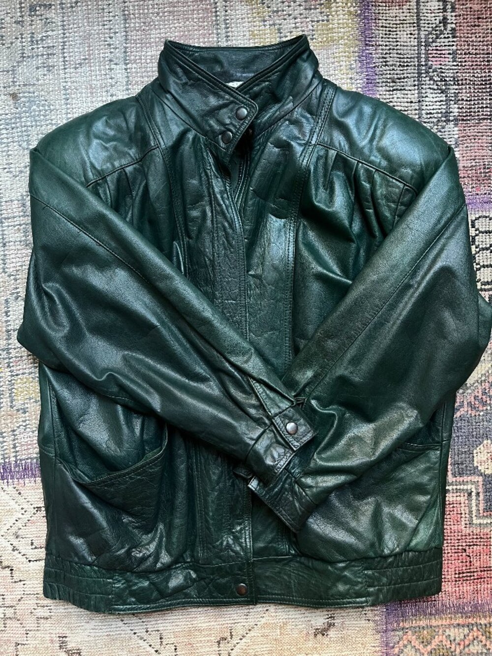 Vintage Morgan Taylor Green Leather Jacket